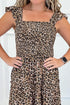 Leopard Print Smocked Ruffled Strap A Line Maxi Dress