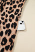 Leopard Print Smocked Western Flowy H Line Midi Dress