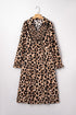 Leopard Print Smocked Western Flowy H Line Midi Dress