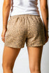 Leopard Print Star Patchwork Drawstring Elastic Waist Casual Shorts