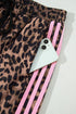 Leopard Print Striped Long Sleeve Top Pant Set