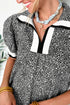 Leopard Print Striped Trim Polo Puff Sleeve Mini Dress