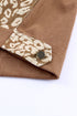 Leopard Print Textured Corduroy Long Sleeve Jacket