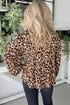 Leopard Print Tie Front Puff Sleeve Woven Blouse