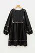 Leopard Print Tie Neck Long Sleeve Flared Mini Dress