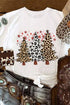 Leopard Print Tree Graphic Crewneck Short Sleeve Tee
