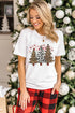 Leopard Print Tree Graphic Crewneck Short Sleeve Tee