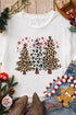 Leopard Print Tree Graphic Crewneck Short Sleeve Tee