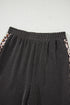 Leopard Print Twisted Rib Cropped Wide Leg Pant Set
