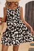Leopard Print U Neck Sleeveless High Waist Dress