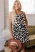 Leopard Print U Neck Sleeveless High Waist Dress