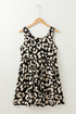 Leopard Print U Neck Sleeveless High Waist Dress