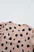 Leopard Print V Neck Bracelet Sleeve Woven Blouse