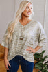Leopard Print V Neck Half Sleeve Loose Fit Shirt