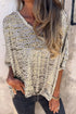Leopard Print V Neck Half Sleeve Loose Fit Shirt
