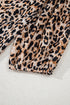 Leopard Print V Neck Half Sleeve Relaxed Blouse