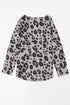 Leopard Print V Neck Long Sleeve Relaxed Fit Top