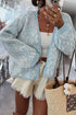 Leopard Print V Neck Long Sleeve Relaxed Knit Cardigan