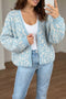 Leopard Print V Neck Long Sleeve Relaxed Knit Cardigan
