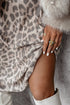 Leopard Print V Neck Loose Fit Mini Dress