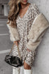 Leopard Print V Neck Loose Fit Mini Dress