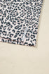 Leopard Print V Neck Varsity Stripe Long Sleeve Top