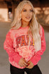 Leopard Print Varsity Graphic Crew Neck Sweatshirt