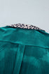 Leopard Print Velvet Lapel Collar Open Front Cardigan