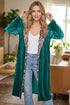 Leopard Print Velvet Lapel Collar Open Front Cardigan