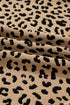 Leopard Print Waffle Knit Split Neck Pullover