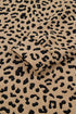 Leopard Print Waffle Knit Split Neck Pullover