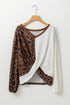 Leopard Print Waffle Knit Twist Hem Top