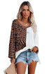 Leopard Print Waffle Knit Twist Hem Top