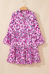 Leopard Print Western Button Front Tiered Mini Dress