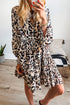 Leopard Print Western Button Front Tiered Mini Dress