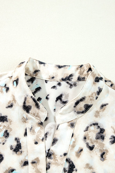 Leopard Print Western Button Front Tiered Mini Dress