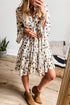 Leopard Print Western Button Front Tiered Mini Dress