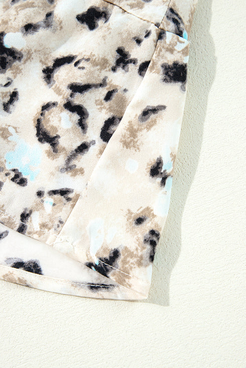 Leopard Print Western Button Front Tiered Mini Dress