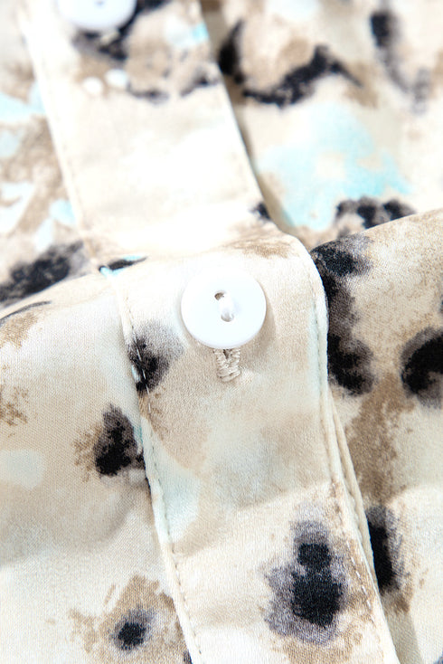 Leopard Print Western Button Front Tiered Mini Dress