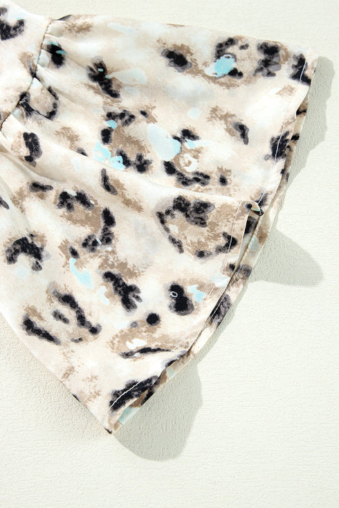 Leopard Print Western Button Front Tiered Mini Dress