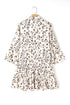Leopard Print Western Button Front Tiered Mini Dress