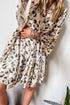 Leopard Print Western Button Front Tiered Mini Dress