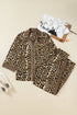 Leopard Print Western Collared Wide Leg Pant Set