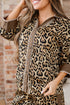Leopard Print Western Collared Wide Leg Pant Set