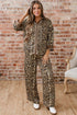 Leopard Print Western Collared Wide Leg Pant Set
