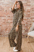 Leopard Print Western Collared Wide Leg Pant Set