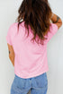 Leopard Print Western Embroidered Bow Round Neck Cotton Top