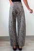 Leopard Print Western High Waist Wide Leg Barrel Jeans