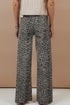 Leopard Print Western High Waist Wide Leg Jeans