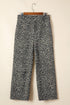 Leopard Print Western High Waist Wide Leg Jeans